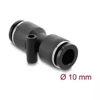 Pneumatinė jungtis DELOCK 10 mm tiesi su tvirtinimo anga, metalas/plastikas, vidinis sriegis, 48 mm