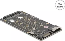 DELOCK SFF-8654 8i į 2x M.2 Key M NVMe SSD keitiklis, modelis 64295