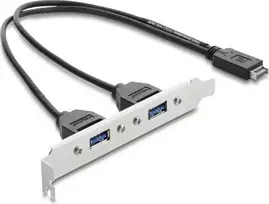 DELOCK USB Type-E Key A ST į 2× USB-A 5Gbps adapteris su laikikliu (67345)
