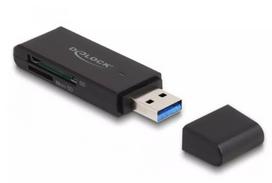 Card Reader DeLOCK 91002 USB Juodas MicroSD SD SDHC SDXC 5000Mbit/s