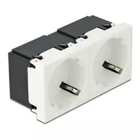 Sieninis kištukinis lizdas DELOCK 81423 — CEE 7/3, 16 A, 250 V, baltas, ABS/PC, 45×90 mm