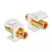 Keystone modulis DeLOCK 86308, 2x RCA, raudonas