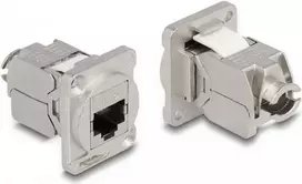 Tinklo modulis DeLOCK D-Type RJ45 Cat.6A moteriškas į LSA moterišką Nerūdijantis plienas