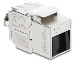 Keystone modulis DELOCK RJ45 lizdas į LSA Cat.8.1 ekranuotas su fiksavimo spaustuku ir dulkių dangteliu