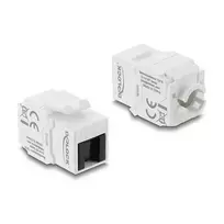 Keystone modulis DELOCK RJ45 į LSA Cat.6 UTP be įrankių su dulkių dangteliu, plokščias, 16×31,8×19,4 mm, baltas/juodas