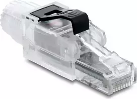 DELOCK RJ45 kištukas lauke montuojamas Cat.6A neekranuotas permatomas/juodas (91127)
