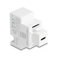 DELOCK Keystone modulis su USB-C PD 20W įkrovimo lizdu, baltas