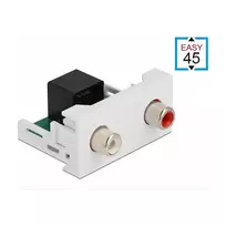 DeLOCK Easy 45 modulis 2 x RCA lizdas (motina) į RJ45 lizdą (motiną) 22,5 x 45 mm