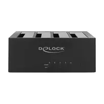 DeLOCK USB Type-C Docking Station for 4 x SATA HDD / SSD - HDD-Dockingstation Schächte: 4 - 2.5 / 3.5 gemeinsam genutzt (6,4 cm/8,9 cm gemeinsam genut