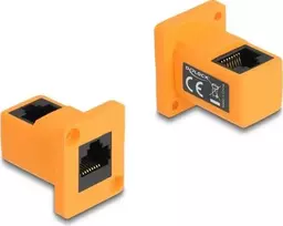 DeLOCK D tipo modulis RJ45 lizdas į lizdą 90° kampu oranžinis