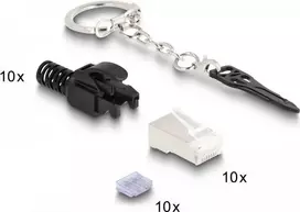 DeLOCK RJ45 kištukas Cat.6A užrakinamas 10 vnt. rinkinys Juodas Metalinis Vyriškas