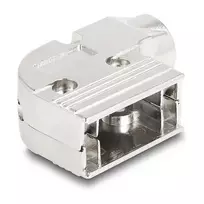 DELOCK D-Sub korpusas 9 kontaktų 90° kampu, sidabrinis plastikas, 33×47×16 mm