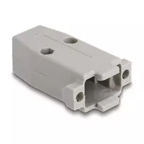 Kabelio gaubtas DELOCK D-Sub plastikinis korpusas 9 kontaktų vyriškam/moteriškam jungčiui su guminiais tarpikliais, pilkas, 31,2×47,9×16,6 mm