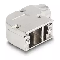 DELOCK D-Sub korpusas 9 kontaktų jungtims su metaliniu laikikliu 90° kampu, sidabrinis, 33×47×16 mm