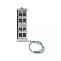 DELOCK Keystone Holder 8 prievadų pasukamas laikiklis DIN bėgiui arba sienai, juodas, 78×154×55 mm