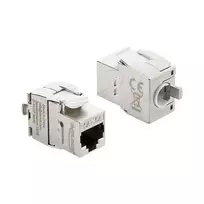Delock 90990 Keystone modulis RJ45 į LSA Cat.6A, montuojamas be įrankių, ekranuotas metalinis, sidabrinis/baltas
