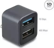 DELOCK Mini USB Hub USB Type-C kištukas į 1x USB 10Gbps Type-A ir 1x USB 2.0 Type-A (modelis 64359)