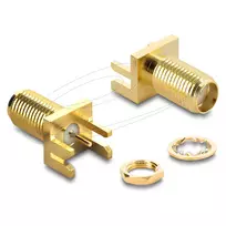 Adapteris jungtis DELOCK SMA keitiklis 67412, SMA į SMA, auksuotas