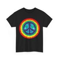 Peace Sign T-Shirt, Hippie 80's Colorful Peace Sign Lovers Women Men Shirt XL