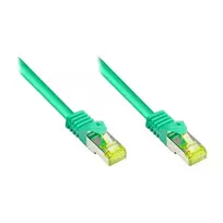 RJ45 jungiamasis laidas su Cat.7 žaliava ir užrakto apsauga (RNS®), S/FTP, PiMF, be halogenų, 600MHz, OFC, Žalia, 5m, Good Connections® (8070R-050G)