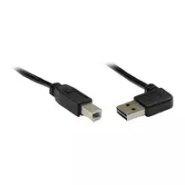 GoodConnections USB 2.0 kabelis EASY Plug A kampinis į B, juodas, 3m