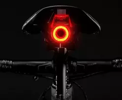 Galinis dviračio žibintas Rockbros Q5 juodas su protinga STOP sistema