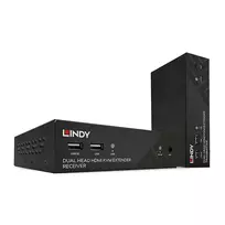 Lindy 100m Cat.6 Dual Head HDMI, USB ir RS-232 praplėtimo rinkinys, siųstuvas ir imtuvas, laidinis, 100 m, Cat6, 1920 x 1080 pikseliai, juoda
