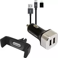 Automobilinis kroviklis RealPower 168182 Smartphone juodas sidabrinis