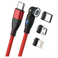 USB C laidas RealPower MagneticCharge 100 1m Raudonas Greitas Įkrovimas