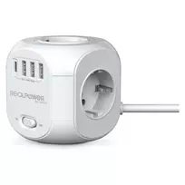 RealPower PowerBox 431 ilgintuvas 1,8 m 4 kištukiniai lizdai baltas