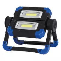 Statybinis prožektorius RealPower 463617, LED 10 W, 2 lemputės, baterija AA, IPX2, juodas