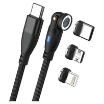 USB-C laidas su magnetiniu jungtuvu RealPower MagneticCharge 100 1m juodas