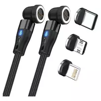 USB laidas RealPower MagneticCharge2 1 m juodas greitas įkrovimas ir duomenų perdavimas