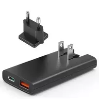 Choetech PD6011 PD65W GaN plonas USB-A+C mini įkroviklis (juodas)