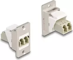 DeLOCK Keystone modulis optiniam skaidului LC Duplex moteriškas-moteriška kūginis, smėlio, sidabro, baltos spalvos