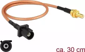 DeLOCK 89676 antenos kabelis FAKRA A (M) – SMB (M), RG-316, 0,3 m