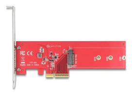 DeLOCK vidinis M.2 adapteris 90889 PCIe 5.0 raudonas nerūdijantis plienas