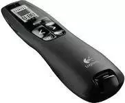 Logitech R800 PRO belaidis pristatymo pultelis – 2,4 GHz, 30 m, AAA baterijos, USB imtuvas, juodos spalvos (910-001350)