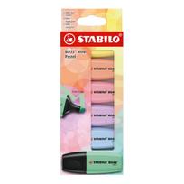 STABILO BOSS MINI žymeklių rinkinys 6 vnt., nuožulnus antgalis, įvairiaspalviai