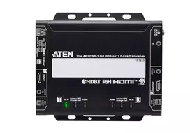 AV siųstuvas-imtuvas ATEN True 4K HDMI/USB HDBT3.0-Lite – 4096×2160 iki 40 m, USB Type-A/Type-B, DC maitinimas