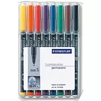 Permanentinis markeris Staedtler 313 WP8 8 spalvų rinkinys (juoda, mėlyna, ruda, žalia, oranžinė, raudona, violetinė, geltona)