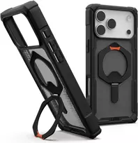 UAG Urban Armor Gear Plasma XTE MagSafe Kickstand Dėklas | Apple iPhone 17 Pro Max | juoda/pop oranžinė | 114528114097