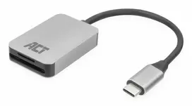 Kortelių skaitytuvas ACT AC7056 USB 3.2 Gen 1 Type-C pilka MicroSD SD