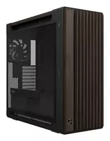 ASUS ProArt PA602 Wood Edition Modern Black - Midi bokštas su grūdinto stiklo šonine sienele, juodas, medinis