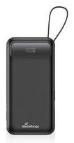 Powerbank MediaRange MRMA753 10 000 mAh LiPo su integruotais kabeliais, LC ekranu, USB-C PD ir Quick Charge, juoda