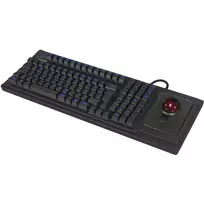 KeySonic KSK-8202ELU-T (US) klaviatūra su trackball, USB, QWERTY, US English, juoda