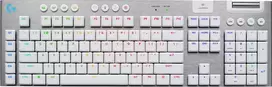 Logitech G G915 X belaidė klaviatūra LIGHTSPEED, pilno dydžio, apšvietimas, 2.4 GHz, USB, Bluetooth 5.0, AZERTY, prancūziška, balta (920-012687)