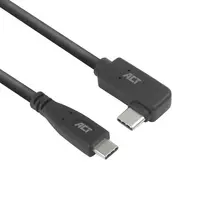 ACT USB 3.0 10Gbps 60W USB Type-C (tiesus) į USB Type-C (kairė/dešinė lenktas) laidas, 3 m