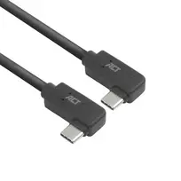 ACT USB 3.0 10Gbps 60W USB Type-C (kairė/dešinė lenktas) į USB Type-C (kairė/dešinė lenktas) laidas, 1 m