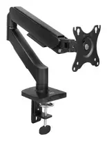 Monitoriaus ranka ACT 35 colių ekranams, dujinė spyruoklė, vienas monitorius, spaustuvas/įvorė, iki 9 kg, VESA 75x75–100x100, pakreipimas ±45°, juoda